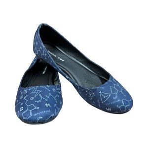 ModCloth x T.U.K Science Print Flats Women’s 8 Blue Chemistry Atom Ballet Shoes